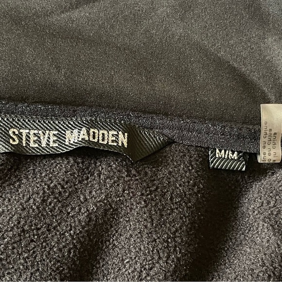 Steve Madden Women’s Black Parka Anorak Hooded Jacket Size M Faux Fur Trim - Picture 8 of 9